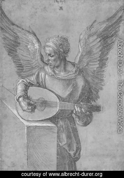 Albrecht Durer - Winged Man, In Idealistic Clothing, Playing a Lute
