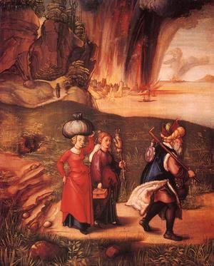 Albrecht Durer - Lot Fleeing with his Daughters from Sodom I