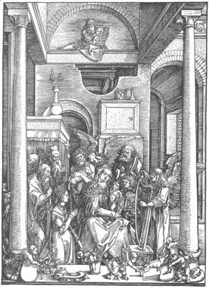 Albrecht Durer - Life of the Virgin, 19. The Virgin Worshipped by Angels and Saints