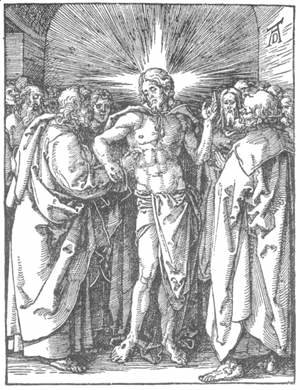 Albrecht Durer - Small Passion, 33. The Incredulity of St Thomas