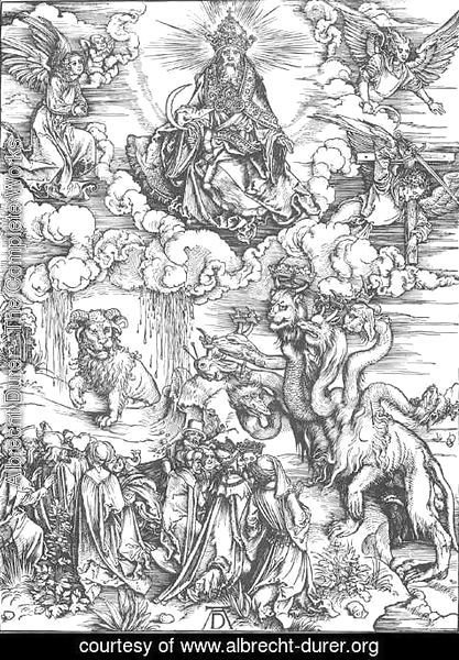 Albrecht Durer - The Revelation of St John, 12. The Sea Monster and the Beast with the Lamb's Horn