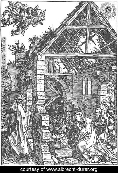 Albrecht Durer - Life of the Virgin 9. The Adoration of the Shepherds. (The Nativity)