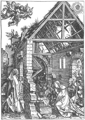Albrecht Durer - Life of the Virgin 9. The Adoration of the Shepherds. (The Nativity)