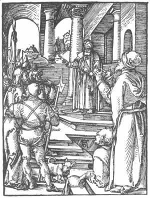 Albrecht Durer - Small Passion 15. Christ before Pilate