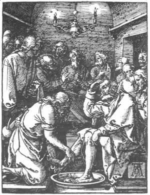 Albrecht Durer - Small Passion 9. Christ Washing Peter's Feet