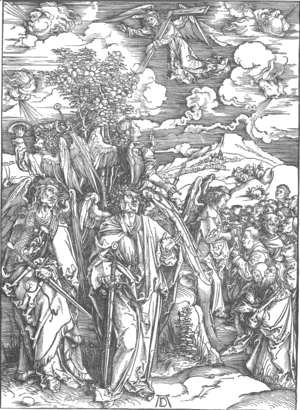 Albrecht Durer - The Revelation of St John 6. Four Angels Staying the Winds and Signing the Chosen