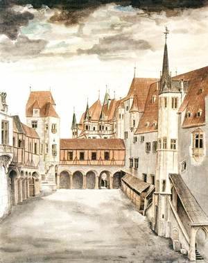 Albrecht Durer - Courtyard of the Former Castle in Innsbruck with Clouds
