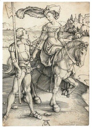 Albrecht Durer - Lady on Horseback and Lansquenet 2
