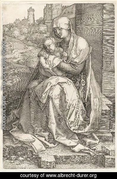 Albrecht Durer - The Virgin and Child seated by a Wall