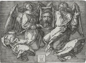 The Sudarium Held By Two Angels