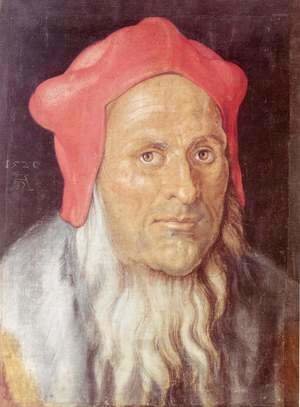 Albrecht Durer - Portrait of a bearded man with red cap