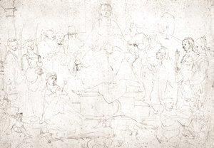 Studies on a great picture of the Virgin   Madonna with child, ten saints and angels