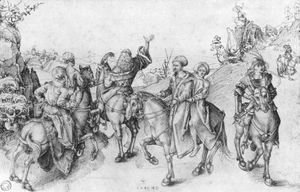 Albrecht Durer - Society on horseback