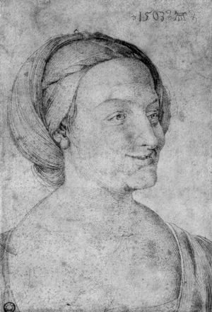 Head of a smiling woman