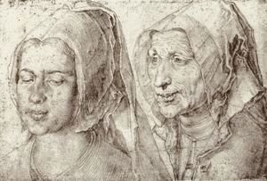 Albrecht Durer - An Young and Old Woman from Bergen op Zoom