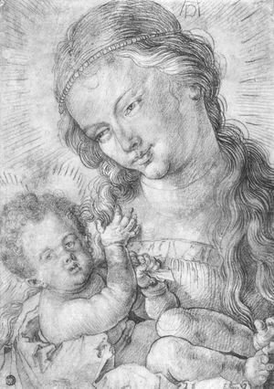 Albrecht Durer - Madonna and child in half length