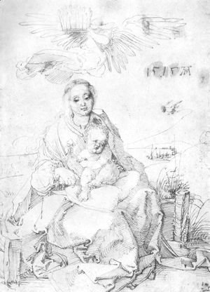 Albrecht Durer - Madonna and child on the grassy bank 2