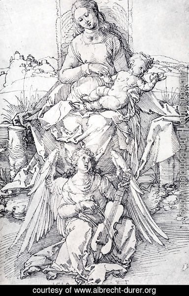 Albrecht Durer - The Madonna And Child With A Music Making Angel