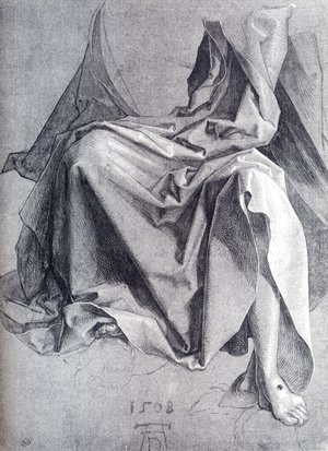 Albrecht Durer - Study Of Drapery 1508 Drawing