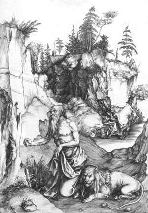 Albrecht Durer - St  Jerome Penitent In The Wilderness
