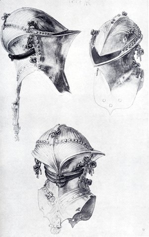 Albrecht Durer - Side  Front  And Back View Of A Helmet
