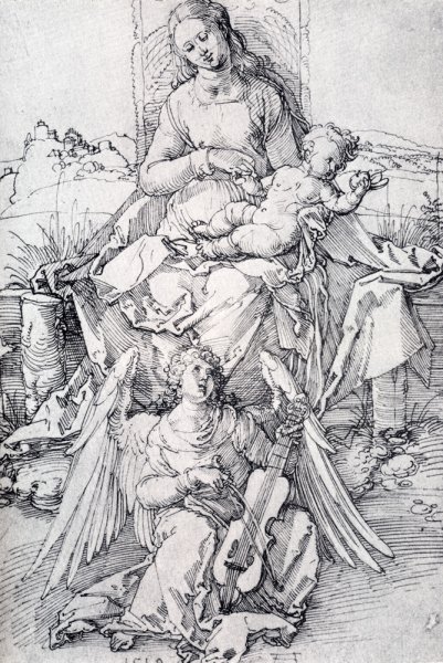 The Madonna And Child With A Music Making Angel