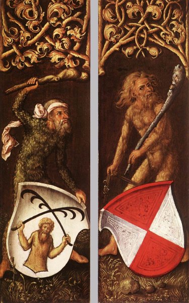 Sylvan Men With Heraldic Shields