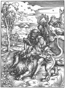 Samson Fighting With The Lion