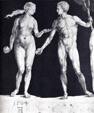 Albrecht Durer - Idealistic Male And Female Figures (or Adam And Eve)