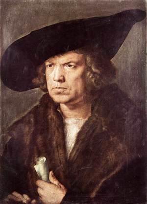 Portrait of a Man with Baret and Scroll