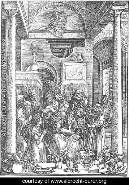 Albrecht Durer - Life of the Virgin, 19. The Virgin Worshipped by Angels and Saints