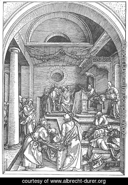 Albrecht Durer - Life of the Virgin 15. Christ among the Doctors in the Temple