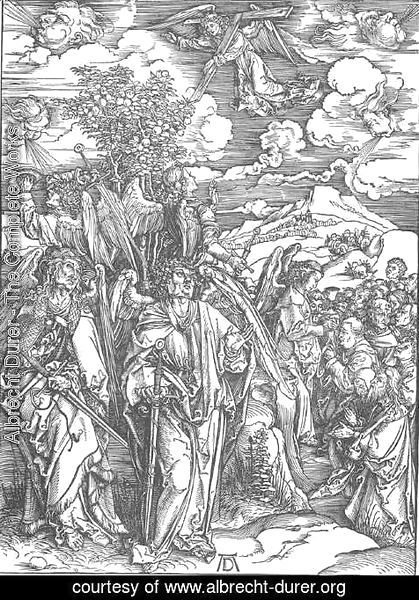 Albrecht Durer - The Revelation of St John 6. Four Angels Staying the Winds and Signing the Chosen