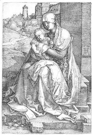 Albrecht Durer - The Virgin And Child Seated By The Wall