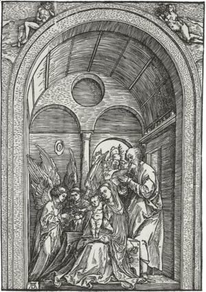 Albrecht Durer - The Holy Family With Two Angels In A Vaulted Hall 2