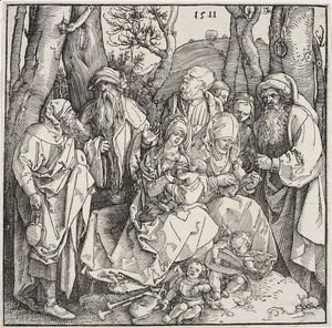Albrecht Durer - The holy kinship with the lute-playing angels 2