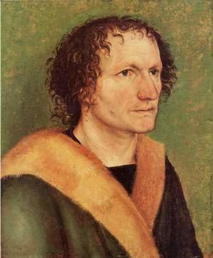 Albrecht Durer - Male portrait in a green background