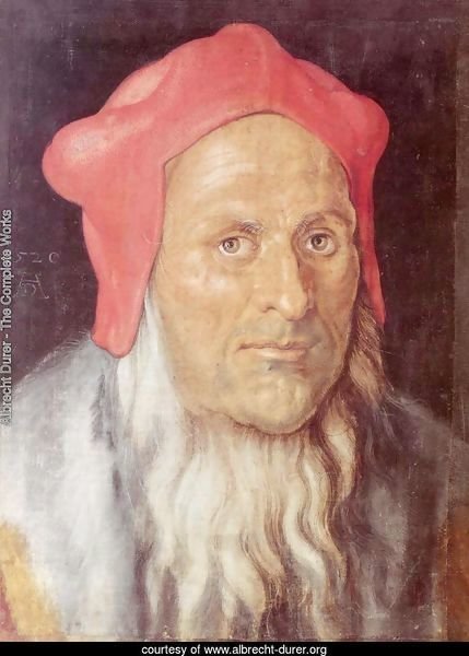 Portrait of a bearded man with red cap