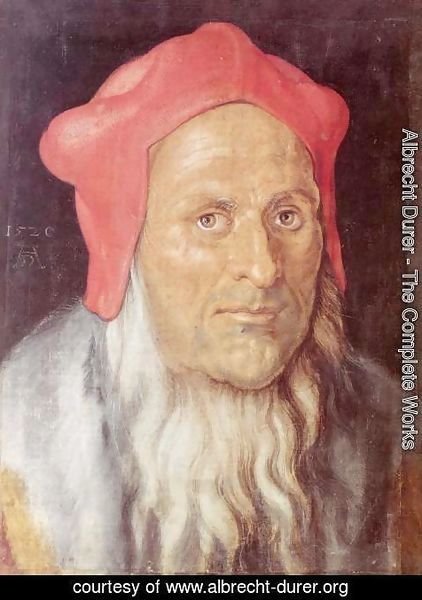 Albrecht Durer - Portrait of a bearded man with red cap