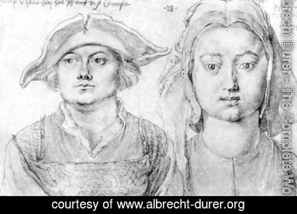 Albrecht Durer - Portrait of Marx Ulstat and the beautiful princess in Antwerp