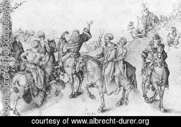 Albrecht Durer - Society on horseback