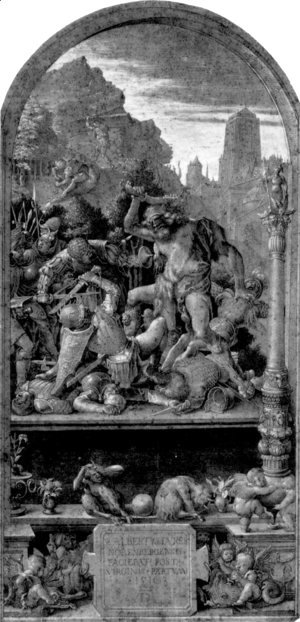 Albrecht Durer - Design for the Fugger Chapel in Augsburg Samson fighting the Philistines
