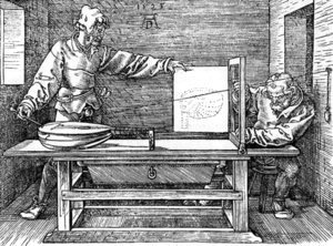 Albrecht Durer - Man drawing a Lute