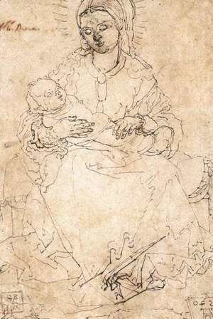 Albrecht Durer - Madonna and Child on a Stone Bench