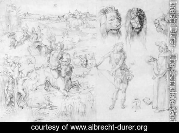 Albrecht Durer - Study sheet with the Rape of Europa