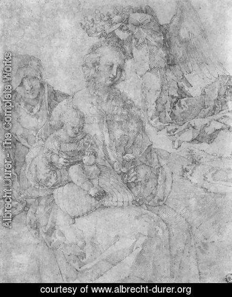 Albrecht Durer - Mary and Child, crowned by an angel and St. Anna