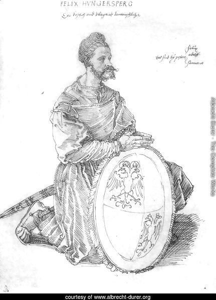 Portrait of Captain Felix Hungersperg, kneeling
