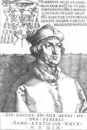 Albrecht Durer - Cardinal Albrecht of Brandenburg (The Small Cardina)