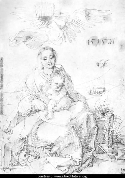 Madonna and child on the grassy bank 2