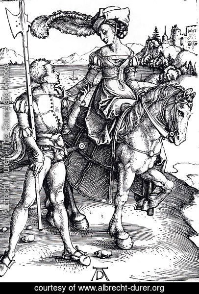 Albrecht Durer - Lady On Horseback And Lansquenet